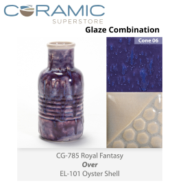 Royal Fantasy CG785 over Oyster Shell EL101 Glaze Combination